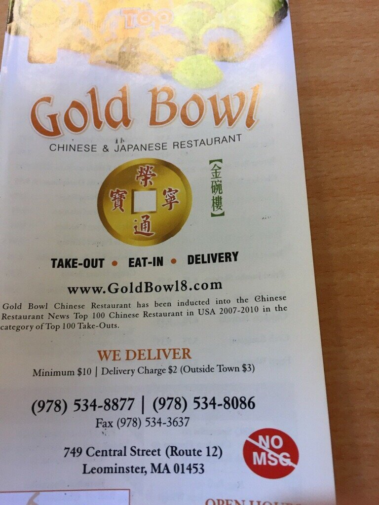 Gold Bowl Chinese Restaurant